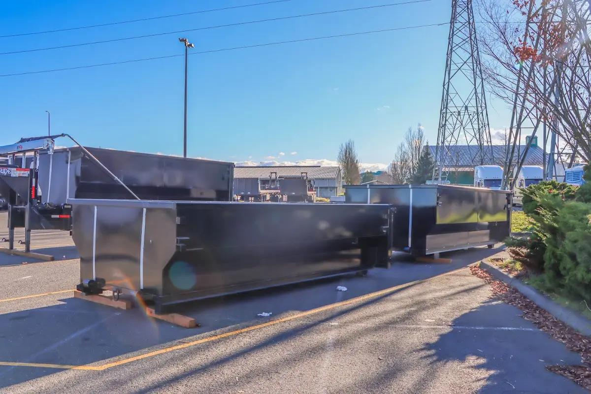 Roll-off dumpster ready for waste disposal at job site for Roofing Dumpster Rental in Beaumont